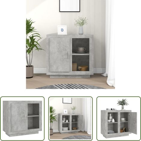 vidaXL Rangement chambre - Buffet Gris béton 80x40x75 cm (1/5)