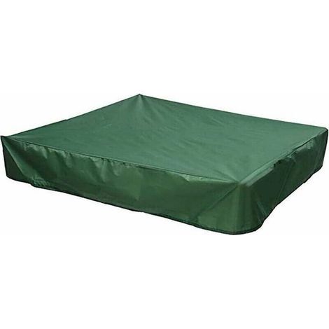 Housse pour bac à sable avec cordon de serrage réglable, anti-poussière, verte (180 x 180 cm)