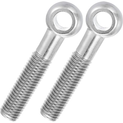 2 Pcs Boulon à Œil M18x90mm Boulon à Œillet de Levage pour Balancement d'Épaule, Vis Poisson en Acier Inoxydable 304, Filetage Métrique à Demi-Denture Trou Coulissant, Argentée (1/5)