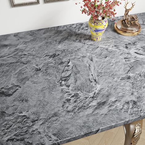 Papier Peint Marbre Gris Vinyle Adhesif Placard Plan de Travail Cuisine Papiers Peints Imitation Pierre Grise Papier Peint Autocollant Cuisine Rouleau Adhesif Decoratif Marbre Gris 40CM×2M (1/5)
