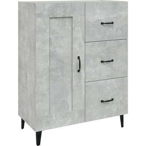 Aparador buffet cómoda mueble mueble de almacenaje organizador cocina salón salón 69,5 x 34 x 90 cm madera contrachapada gris 020032065
