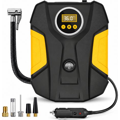 Compresseur d'Air Portable 12V Allume-Cigare Écran Digital Pneus Voiture (1/5)
