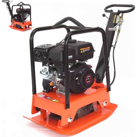 Rüttelplatte Verdichter 160kg 30kN 9PS reversierbar m. Fahrwerk Gummimatte 56121 (1/5)