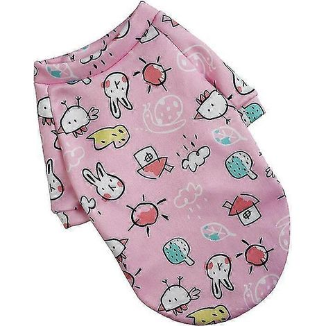 Sudadera con capucha estampada de invierno para perros pequeños, abrigo cálido para mascotas Chihuahua Shih Tzu Sudadera para cachorros Gato Jersey Disfraz Ropa para mascotas Pollito rosa (1/5)