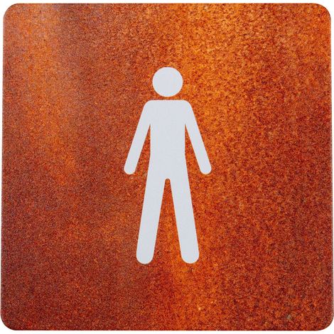 Plaque de porte alu effet rouille - Toilettes homme - 4385228 (1/2)