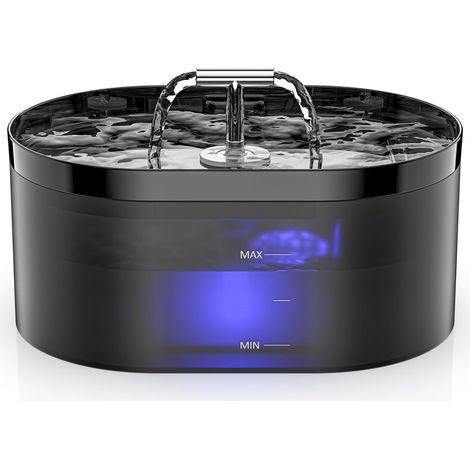 Fuente automática para gatos de 2,2 L, con LED, supersilenciosa, apta para perros/varios animales. (1/4)