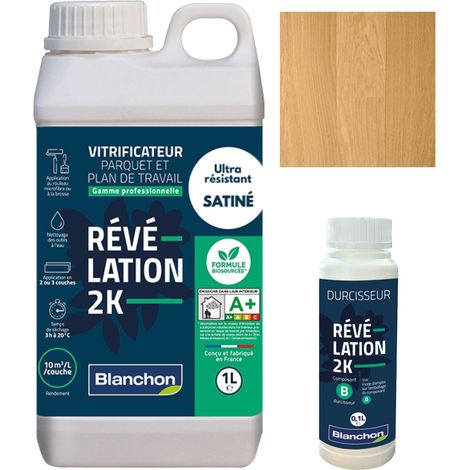 Vitrificateur Parquet Révélation-2K BioSourcé Satiné 1L Blanchon (1/2)