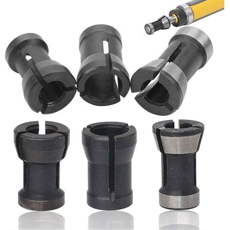 6 Stück HSS-Spannfutterkopf-Spannzangen-Fräskopf-Adapter-Konverter (6/6,35/8 mm)
