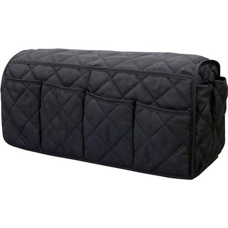 Organizador para reposabrazos de sofá，silla o sillón reclinable，bolsa de almacenamiento antideslizante，mando a distancia de TV，501522cm (negro) (1/3)
