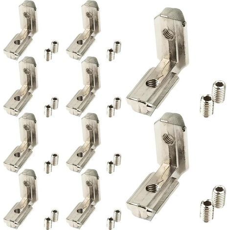 (10 pezzi) Profilo in alluminio 3030 ad angolo di 90°, supporti per raccordi angolari con scanalatura a T interna Tianher, giunto angolare a L (1/5)