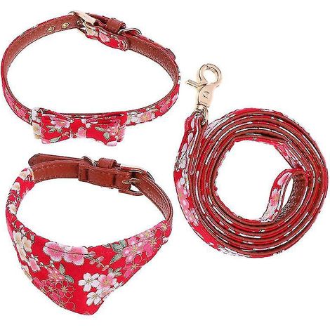 3-teiliges Set aus Hundehalsband, Leine, Dreieck und Handtuch