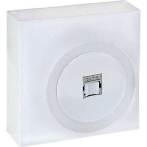 60971 Eur'ohm Dune Prise Rj45 Blindée Cat.6 Ftp (grade1 Tv) Blanc