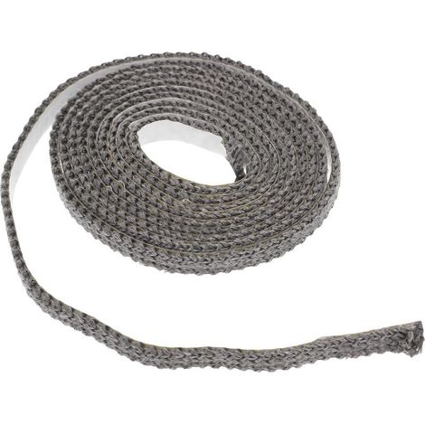 Flat, self-adhesive fiberglass sealing tape for high-performance and durable replacement gaskets for wood-burning stoves, fireplace glass, and fireboxes. (1/5)