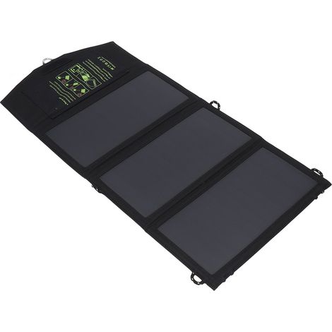 Sacoche solaire pliable, chargeur solaire portable étanche, batterie externe avec 2 ports USB pour téléphone portable, 5 V, 21 W (1/5)