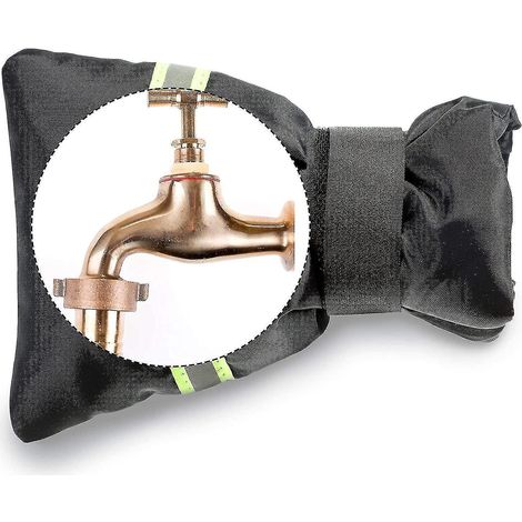 Couvercle de robinet extérieur réfléchissant de bon augure, couvercle de robinet extérieur noir, couvercle de robinet de jardin extérieur avec (1/4)