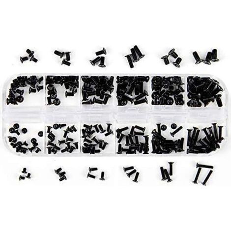 240 Pièces Kit de Vis pour Ordinateur Portable Universel M2 M3 M2.5 Noir (1/4)