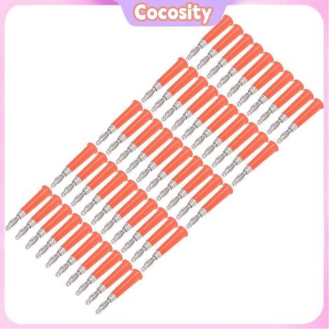 Fiche banane (fiche de haut-parleur) - COCOSITY - 50 pcs - 4 mm - ABS+alliage de zinc - Rouge (1/5)