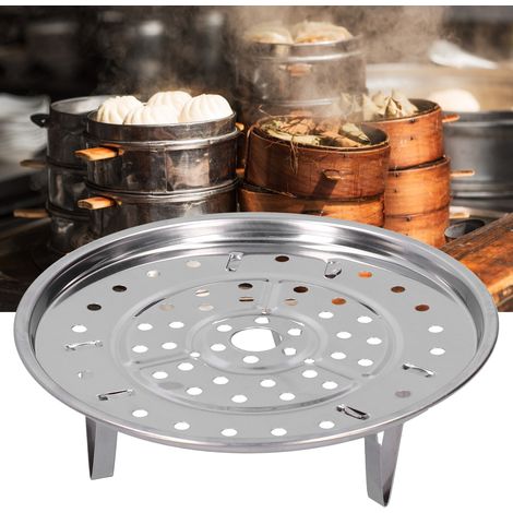 Hitzebeständiger Dampfeinsatz aus Edelstahl, Dreibein-Design, antihaftbeschichtet, für Kuchen und andere Speisen (23,5 cm) (1/5)