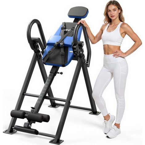 Table d'Inversion Pliable, Banc d'Inversion Charge 136 kg, Décompression pour Cou Dos Salle de Sport Domicile, Appareil d'Étirement de Dos à Triple Protection, Angle d'Inclinaison Réglable (1/5)