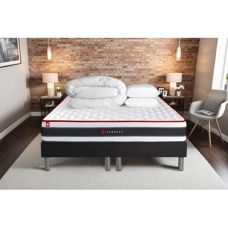 Komplettpaket Bett - Matratze 200x200 cm + Boxspringbett (Monoblock) + 2 Kopfkissen + Bettdecke - Energy (1/5)