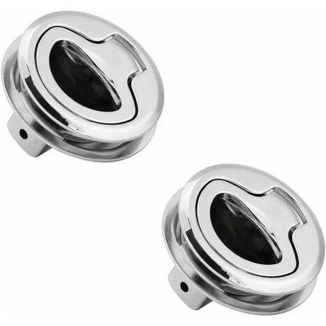 Loquet de Trappe, 2 Pièces Loquet de Trappe Affleurant, Trappe Bateau, Poignée Trappe Encastrable, Poignée de Levage Affleurante Argent (1/5)