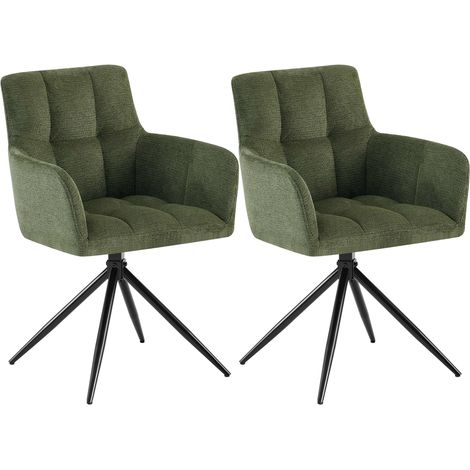 Set da 2 sedie da pranzo Jonah in tessuto verde (1/5)