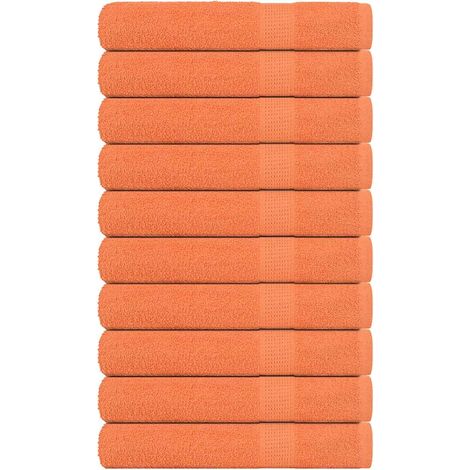 Toallas de sauna 10 uds 100% algodón naranja 80x200 cm 360 gsm vidaXL