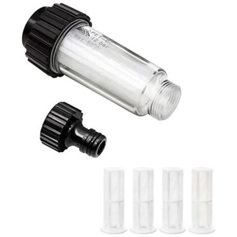 Ecleanfy - Kit de filtres à eau 3/4" Préfiltre à eau avec 4 filtres et adaptateur rapide pour nettoyeur haute pression, pompe de jardin, arrosage de jardin, camping-car (1/5)