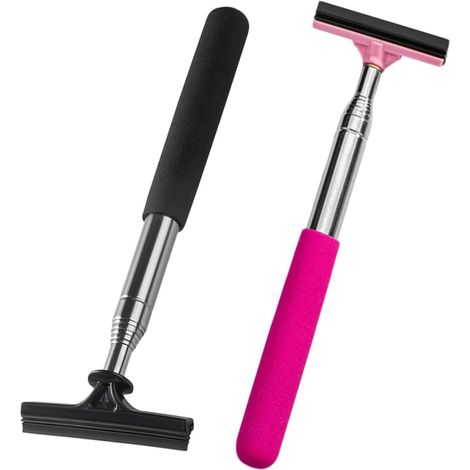 2 Pièces Miroir Essuie-Glace Ouah Nettoyeur Essuie-Glace Arrière Balais D'essuie-Glace Raclette Nettoyage Télescopique Grattoir Miroir De Voiture 201 Acier Inoxydable