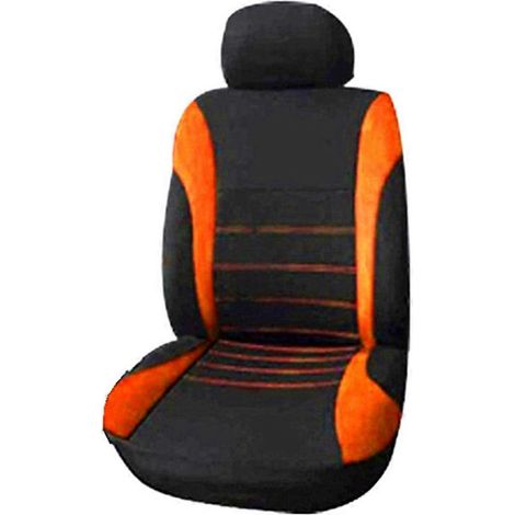 Vordersitzbezüge, 2er-Set (Schwarz + Orange)