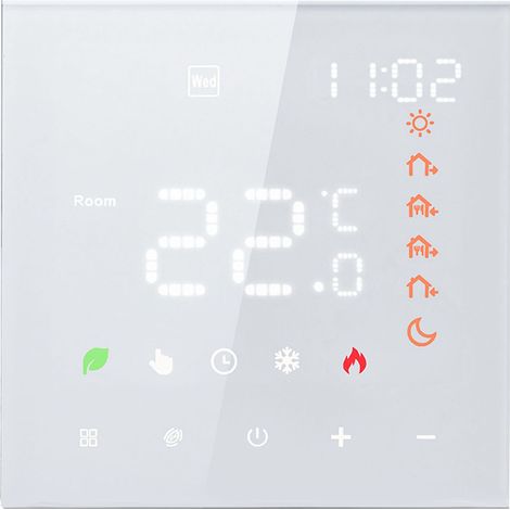 Thermostat de chauffage au sol électrique - écran tactile - programmable - économies d'énergie - installation facile (1/5)