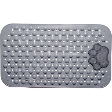 Tapis de Douche Antidérapant 50x80cm,Tapis Antidérapant Douche avec Ventouses et Trous de Drainage,Rectangulaire Tapis Douche Antidérapant pour Salle de Douche,Lavable en Machine (Gris (1/5)