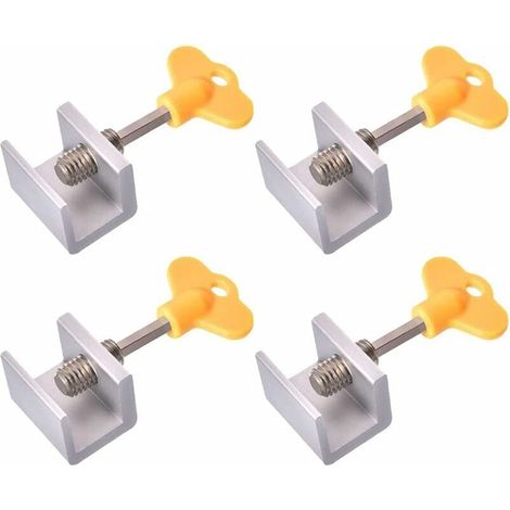 4-Piece Sliding Window Lock Set, Adjustable Sliding Door Stopper, Adjustable Window Lock, Aluminum Alloy Sliding Door Lock, Window Security