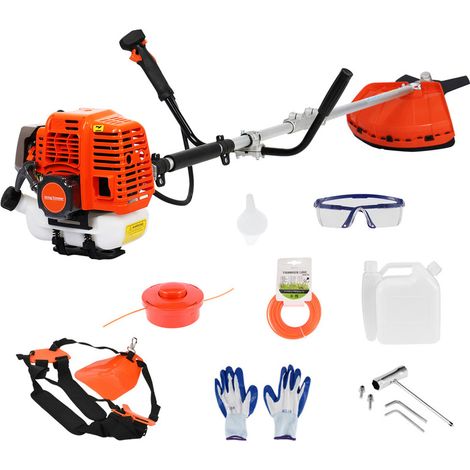 FIANAO – Rasentrimmer – Freischneider – 2-in-1 Benzin-Gerät, 52 cm³, 2-Takt-Motor – mit Kunststoffgriff und Schultergurt – Maße: 180 × 35 × 20 cm (1/5)