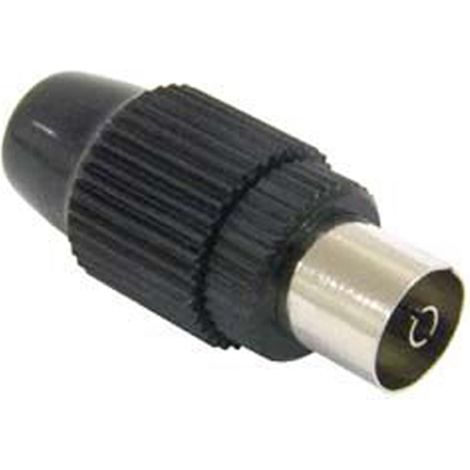 conector tv hembra recto negro