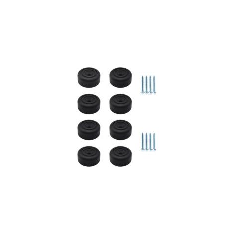 Juego de 8 patas negras para muebles, patas redondas de Ø 33 x H 13 mm, patas de plástico para armarios, patas para sofás y sillas con 8 tornillos - Crezuo