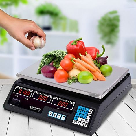 Bilancia Elettronica Digitale 40 Kg Professionale Acciaio con Display Elettronico (1/5)