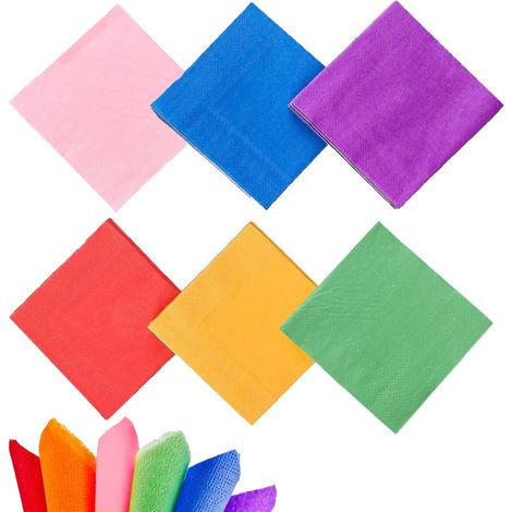 Set of 60 multicoloured square napkins (25 x 25 cm) for birthdays, weddings and family gatherings (1/5)