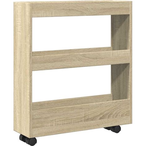 Maison Exclusive - Carrello Stretto a 3 Livelli Rovere Sonoma in Truciolato