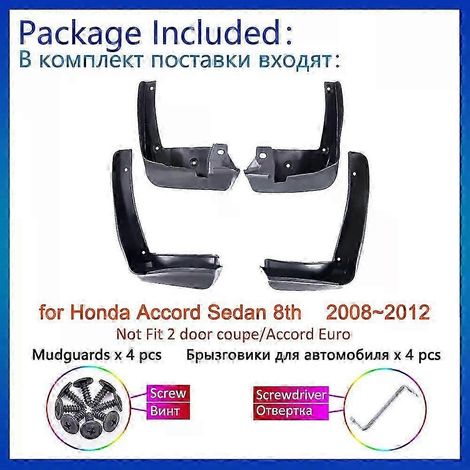 bavettes garde-boue de haute qualité pour Honda Accord 8e génération (2008-2012) Berline. Accessoires de style pour roues.