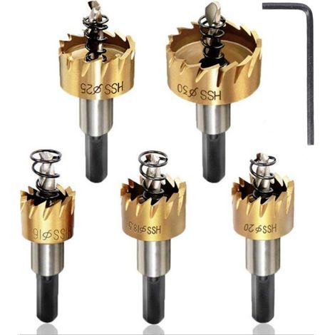Scie à Cloche Métal Scie Trépan en HSS Cobalt Ø16mm 18,5mm 20mm 25mm 30mm Haute Vitesse Alliage Acier Approprié au Bois Plastique Métal Acier Inoxydable (1/5)