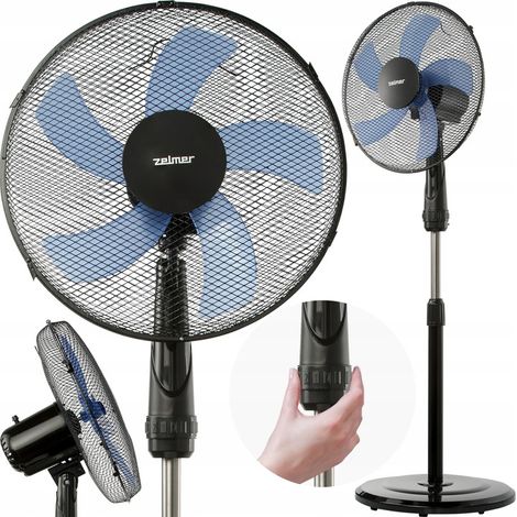 Ventilador de pie Zelmer, circulador silencioso, negro, 50 W (1/5)