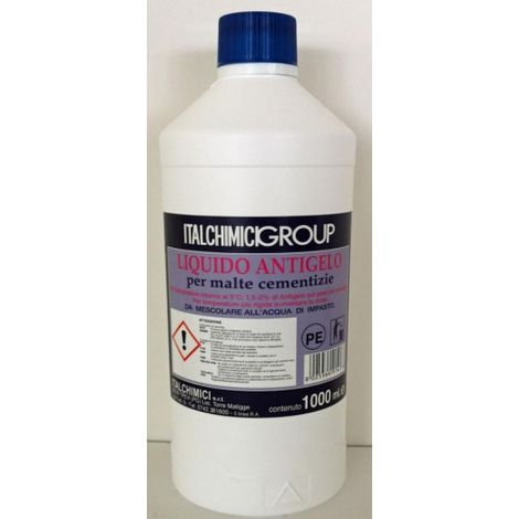 Bouteille antigel Italchimici 1 litre pour mortiers de ciment antigel A usage professionnel