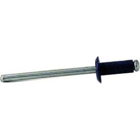 remache aluminio cabeza alomada lacado nnegro largo 12mm ø rosca chapa 4mm