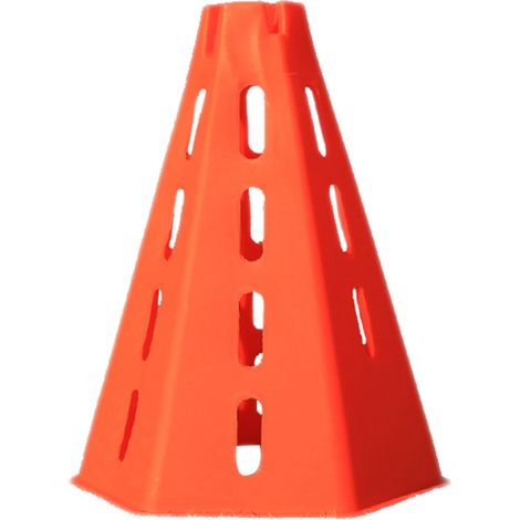 Lot de cônes de marquage creux pour sports extérieurs, entraînement football, barrières de circulation (Rouge) (1/3)