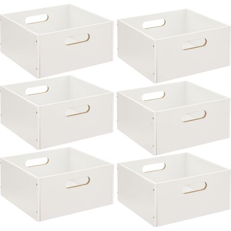 Lot de 6 boîtes de rangement carrées petite hauteur MIX'N MODUL (1/3)