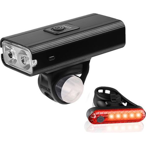 Lumiere Velo, Lumière Velo Avant et Arrière, Éclairage Vélo de LED Super Lumineux, USB Rechargeable, 6 Modes D'éclairage, Résistant à L'eau et à la Saleté, pour la Montagne,la Conduite de Nuit Full HD