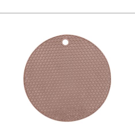 Set de table rond en caoutchouc, non toxique, antidérapant, résistant à la chaleur, lavable, tapis de table isolant pour tasses et bols, marron, 17,5 cm/6,9 pouces.
