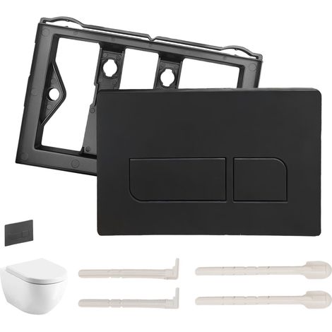 Plaque de Commande WC, 164 x 246 mm, Panneau pour Double chasse, kit de Rechange pour Réservoir, Compatible avec les Séries 01, 20, 30, 50, UP 300, 320, Noir (1/5)