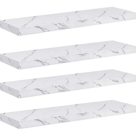 Maison Exclusive - Wandregal 4 pcs Weiß Marmor 80 x 23,5 x 4 cm H